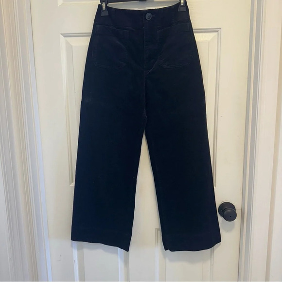 Anthropologie Denim - Anthropologie Maeve The Colette Cropped Black Wide-Leg Corduroy Pants Size 25